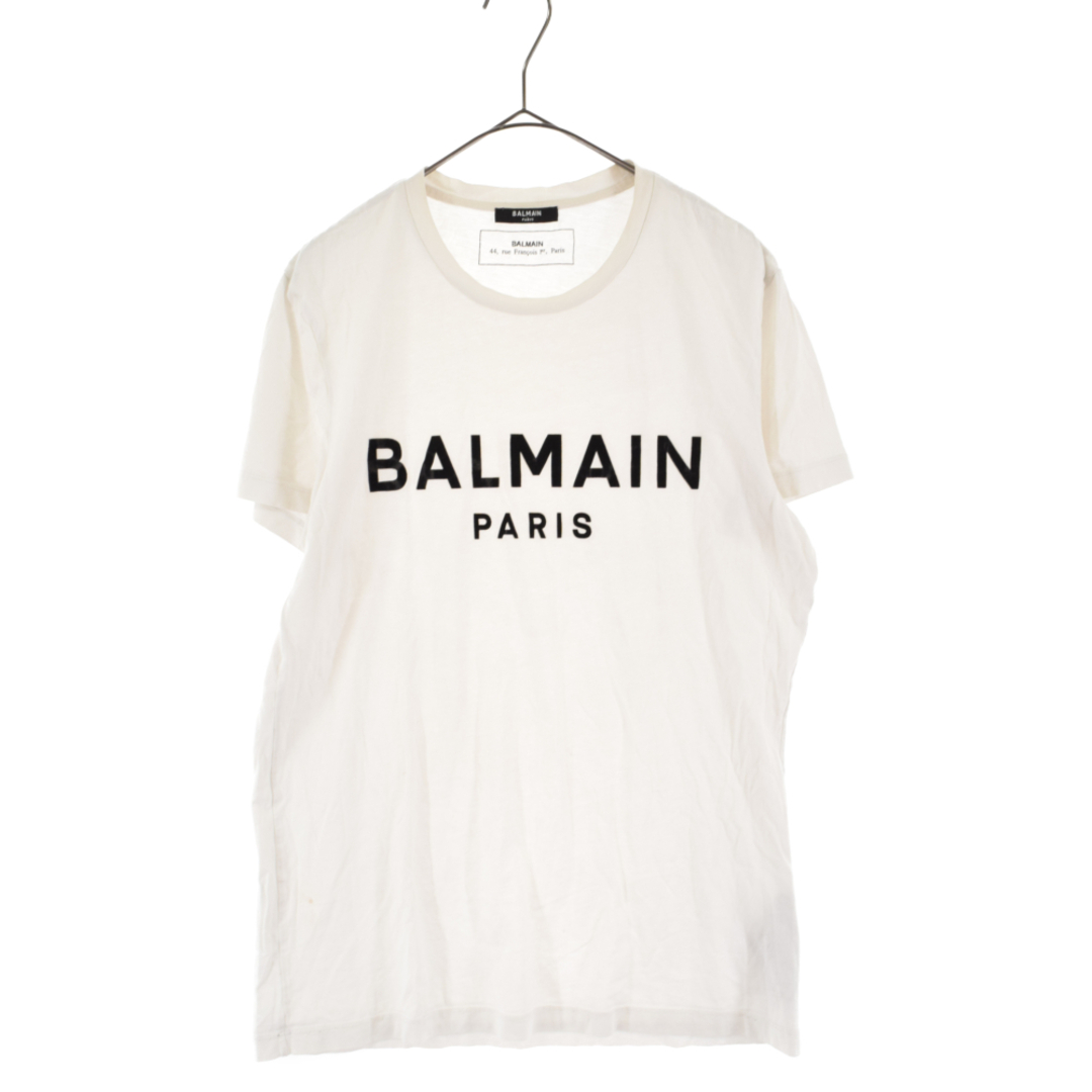 BALMAIN バルマン フロントロゴプリント半袖Tシャツ ホワイト