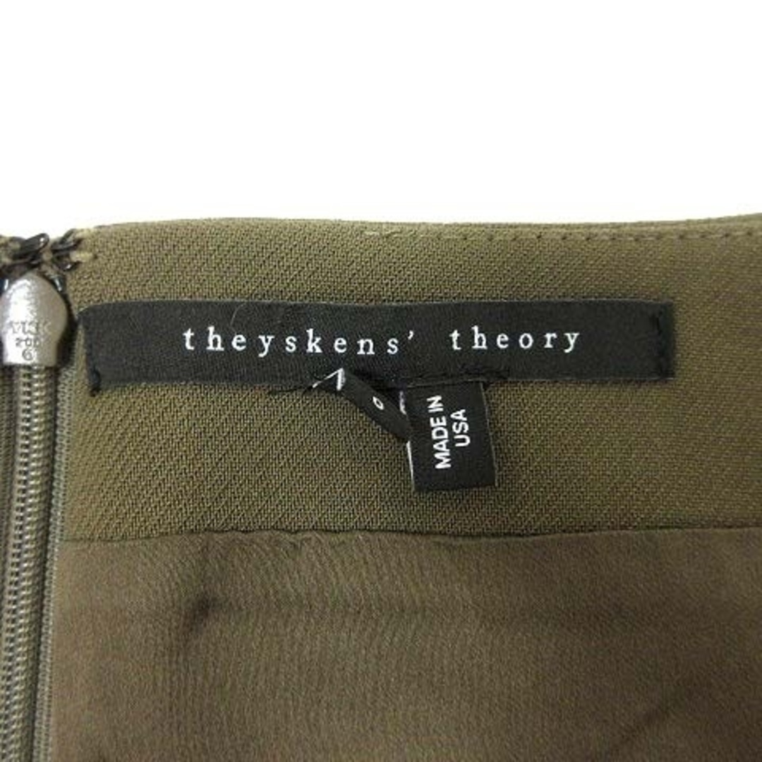 theory(セオリー)のtheory theyskens' 台形スカート ミニ 絹 シルク 0 茶 レディースのスカート(ミニスカート)の商品写真