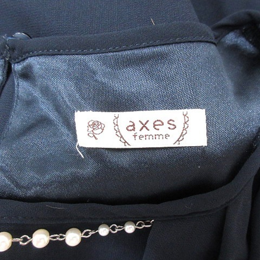 axes femme(アクシーズファム)のアクシーズファム シャツ ブラウス レース 七分袖 M 紺 ネイビー /AU レディースのトップス(その他)の商品写真