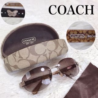 コーチ(COACH)の美品 COACH コーチ サングラス シグネチャー セルフレーム 総柄 レンズ(サングラス/メガネ)