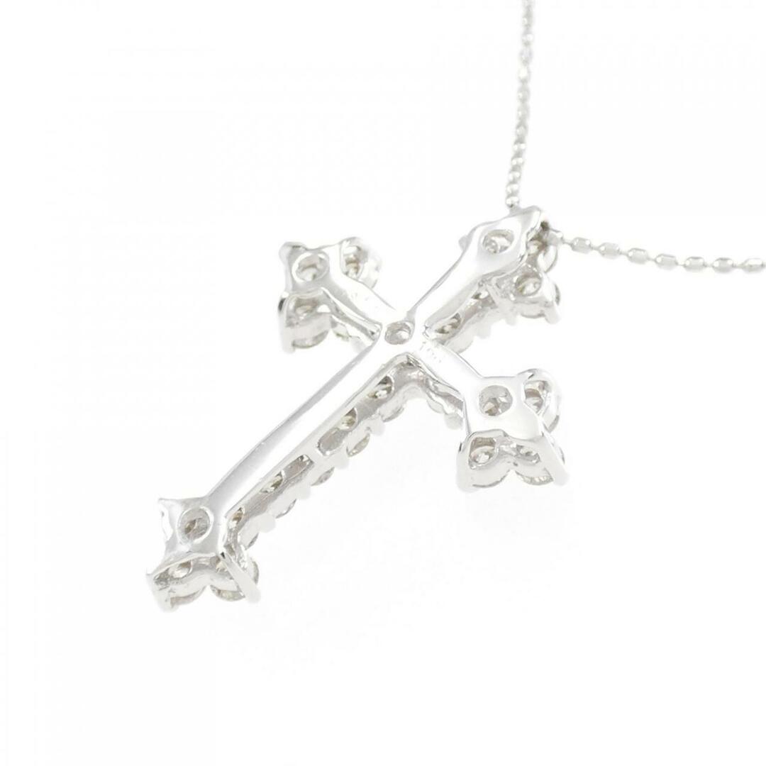 K18WG クロス×フラワー ダイヤモンド ネックレス 1.00CTの通販 by