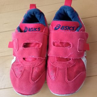 アシックス(asics)のアシックス　スニーカー　17cm  赤　ラグビーボール柄(スニーカー)