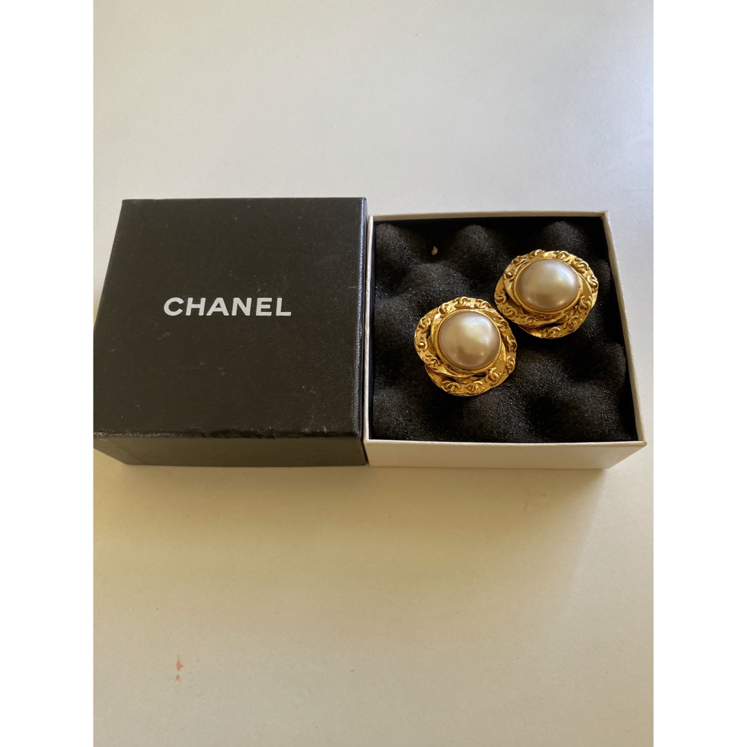 CHANEL ココマーク フェイクパール イヤリング ゴールド ヴィンテージ
