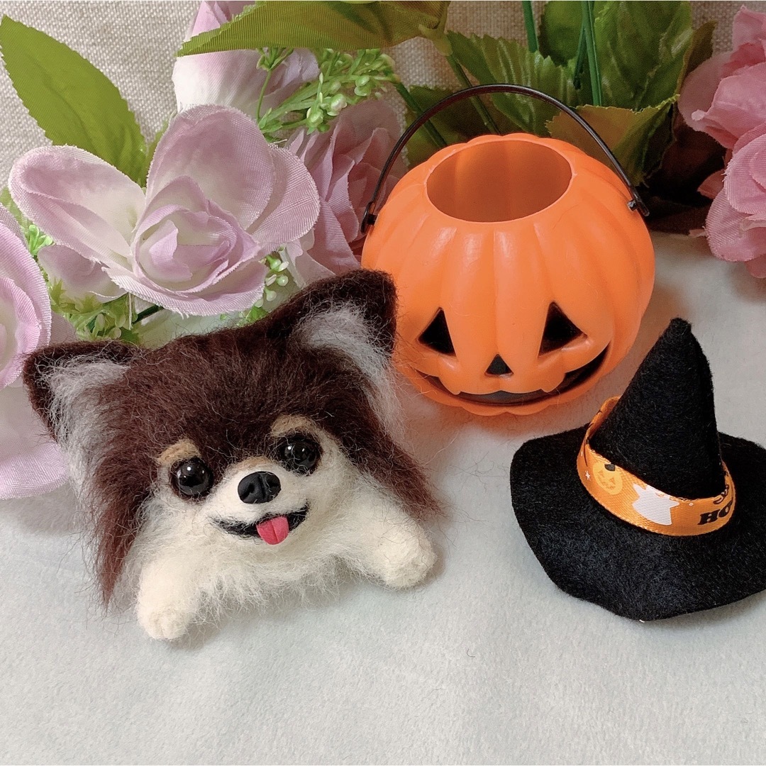 羊毛フェルト ハロウィン チョコタン チワワ インテリア ハロウィーン 飾り 羊毛フェルト ハロウィン チョコタン チワワ インテリア ハロウィーン 飾り