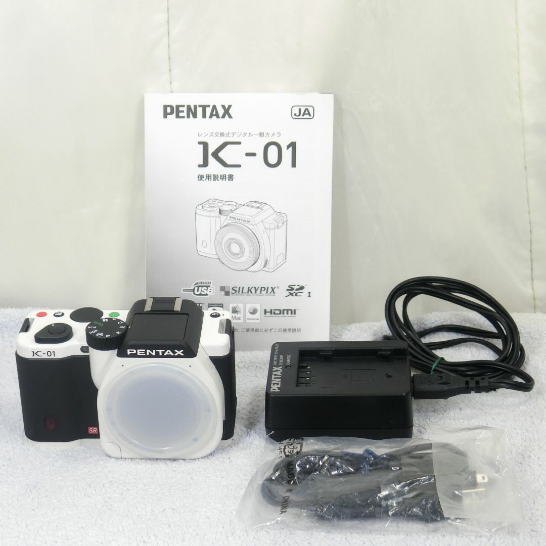 PENTAX - 中古 PENTAX K-01 ボディ （ホワイト×ブラック） ストラップ ...