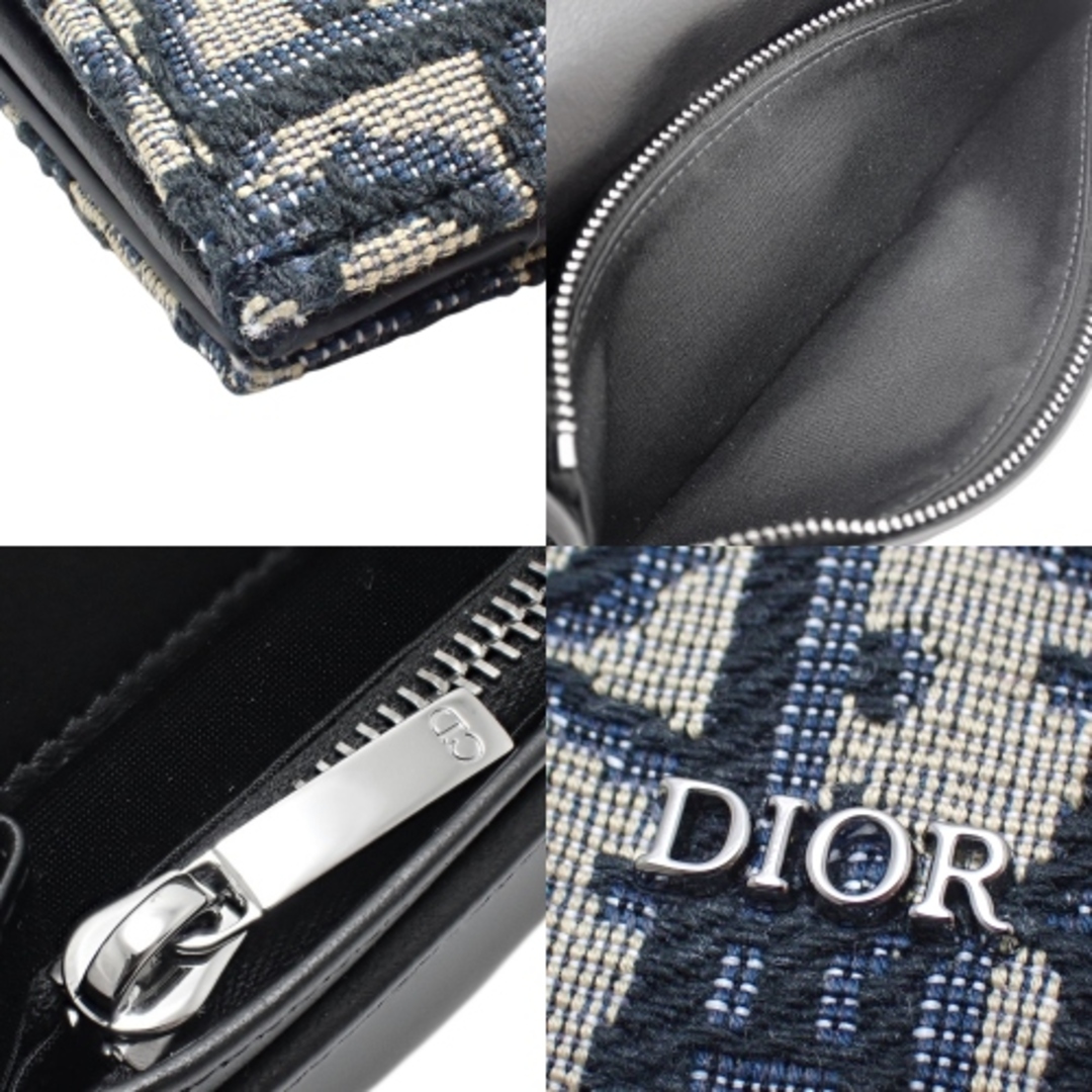 Christian Dior(クリスチャンディオール)のクリスチャンディオール長財布 バーティカル ロングウォレット レザー ディオール オブリーク ジャカード ネイビー紺 ベージュ 40802067930 メンズのファッション小物(長財布)の商品写真