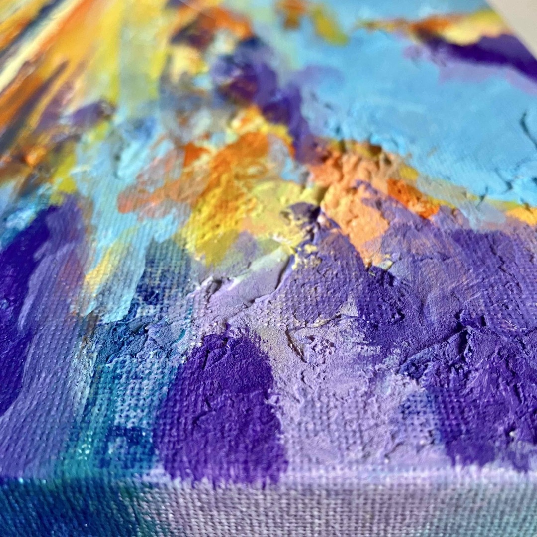 sunset*風景画 海 夕日 絵画 テクスチャーアート アクリル画の sunset*風景画 海 夕日 絵画 テクスチャーアート アクリル画の
