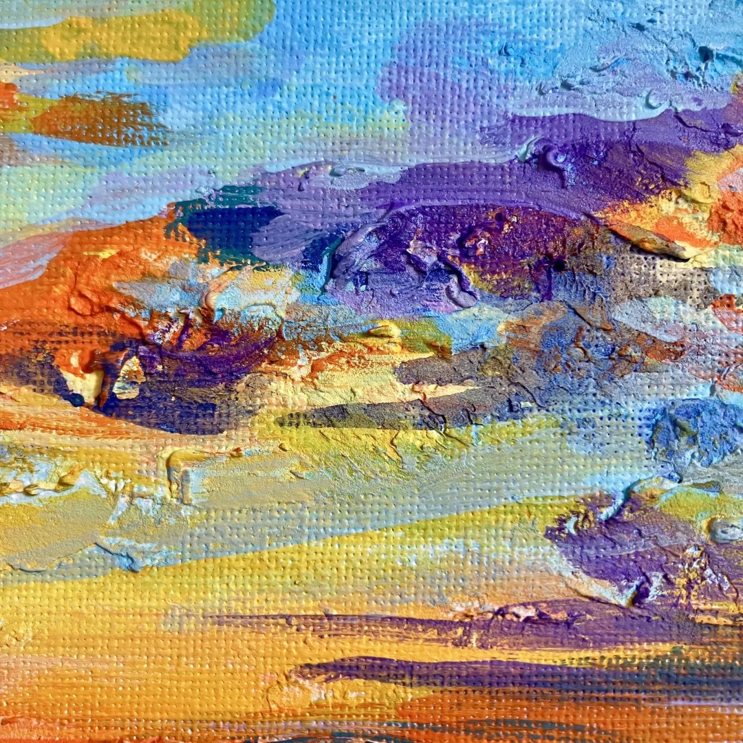 sunset*風景画 海 夕日 絵画 テクスチャーアート アクリル画の sunset*風景画 海 夕日 絵画 テクスチャーアート アクリル画の