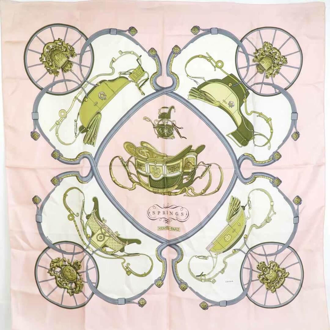 Hermes - エルメス HERMES スカーフ カレ90 SPRINGS シルク ピンク Hermes - エルメス HERMES スカーフ カレ90 SPRINGS シルク ピンク