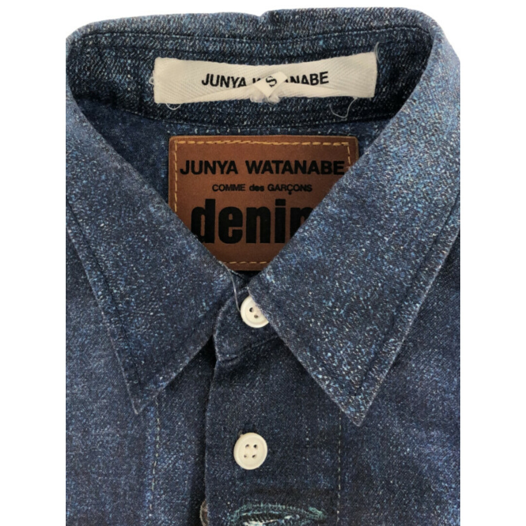 JUNYA WATANABE COMME des GARCONS DENM ジュンヤワタナベコムデギャルソンデニム 10SS デニム転写プリント ワンピース ブルー ホワイト S