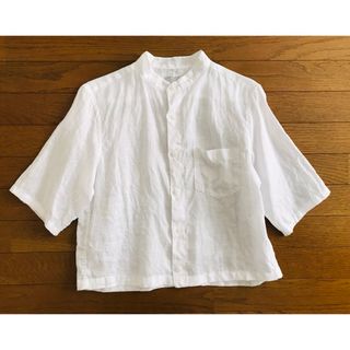 ムジルシリョウヒン(MUJI (無印良品))の無印良品 リネンノーカラーブラウスシャツ 麻100%(シャツ/ブラウス(半袖/袖なし))