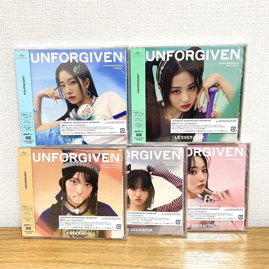 LE SSERAFIM(ルセラフィム)の【新品】　LE SSERAFIM  UNFORGIVEN ソロジャケット5セット エンタメ/ホビーのCD(K-POP/アジア)の商品写真