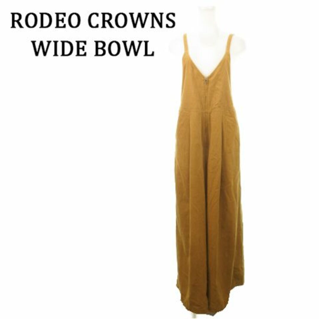 RODEO CROWNS WIDE BOWL(ロデオクラウンズワイドボウル)のRCWB サロペット ワイド コーデュロイ 細畝 M 茶 230907MN2R レディースのパンツ(サロペット/オーバーオール)の商品写真