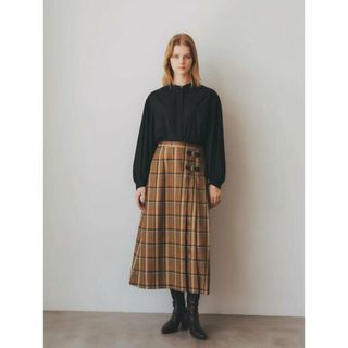 イェッカヴェッカ(YECCA VECCA)の【キャメル】キルト風チェックスカート/23AW(ロングスカート)