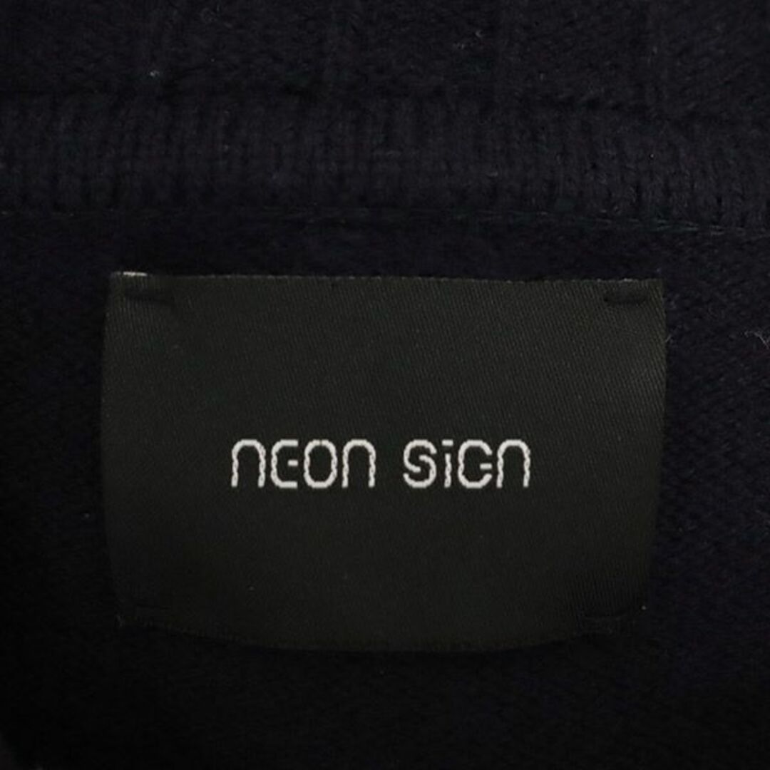 ネオンサイン ボーダー ウール100％ ニット 1 ネイビー系 neon sign 長袖 セーター メンズ   【230907】