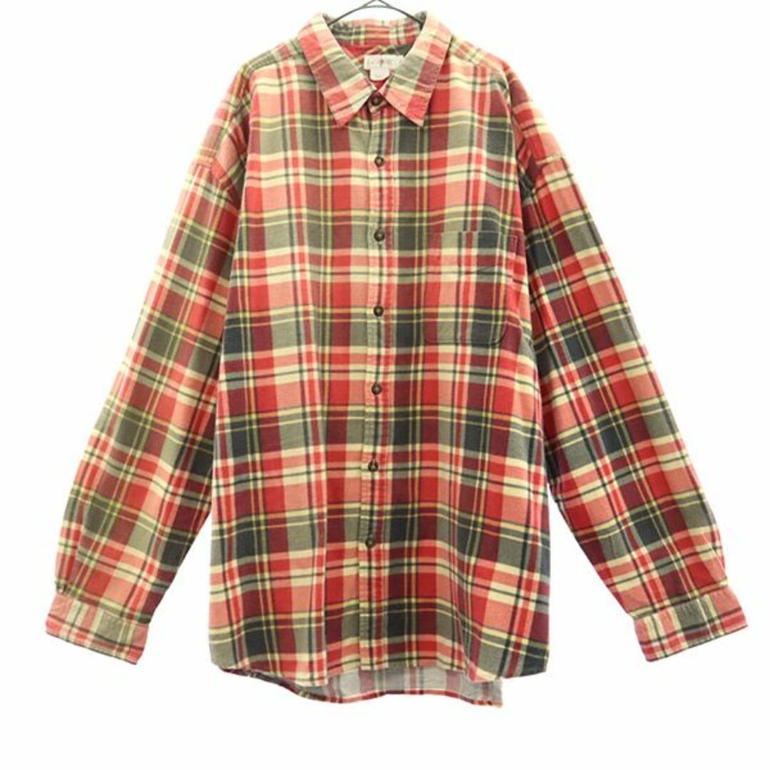 90s J.Crew デニムシャツ　巨人タグ　裏地ネル　チェック柄　XL表記