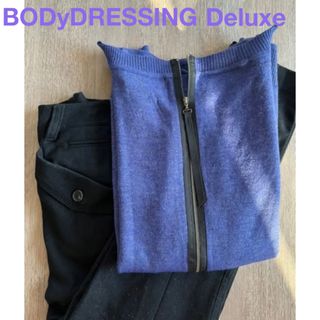 ボディドレッシングデラックス(BODY DRESSING Deluxe)のボディドレッシング　トップス　オーバー　半袖　薄手ニット　パープル　ラメ　(カットソー(長袖/七分))