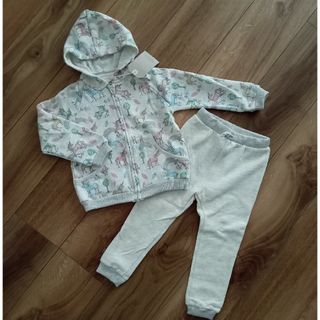 ザラキッズ(ZARA KIDS)の新品未使用　ZARA  104　裏起毛　ユニコーン　スウェット　セットアップ(Tシャツ/カットソー)