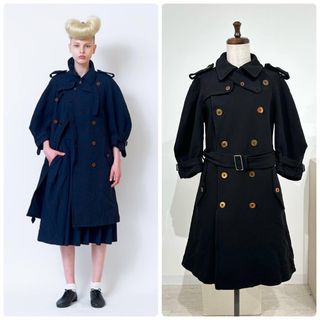 コムデギャルソンコムデギャルソン(COMME des GARCONS COMME des GARCONS)の16aw 2016 コムコム ギャルソン ポリ縮 トレンチ コート 羽織 XS(トレンチコート)