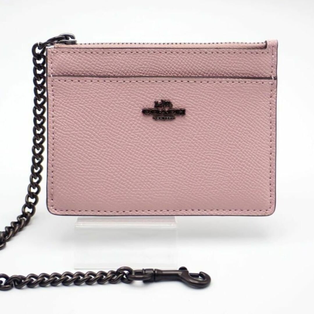 COACH(コーチ)の美品☆箱付き☆coach 定期入れ 小銭入れ付 チェーン付き スモーキーベージュ レディースのファッション小物(名刺入れ/定期入れ)の商品写真