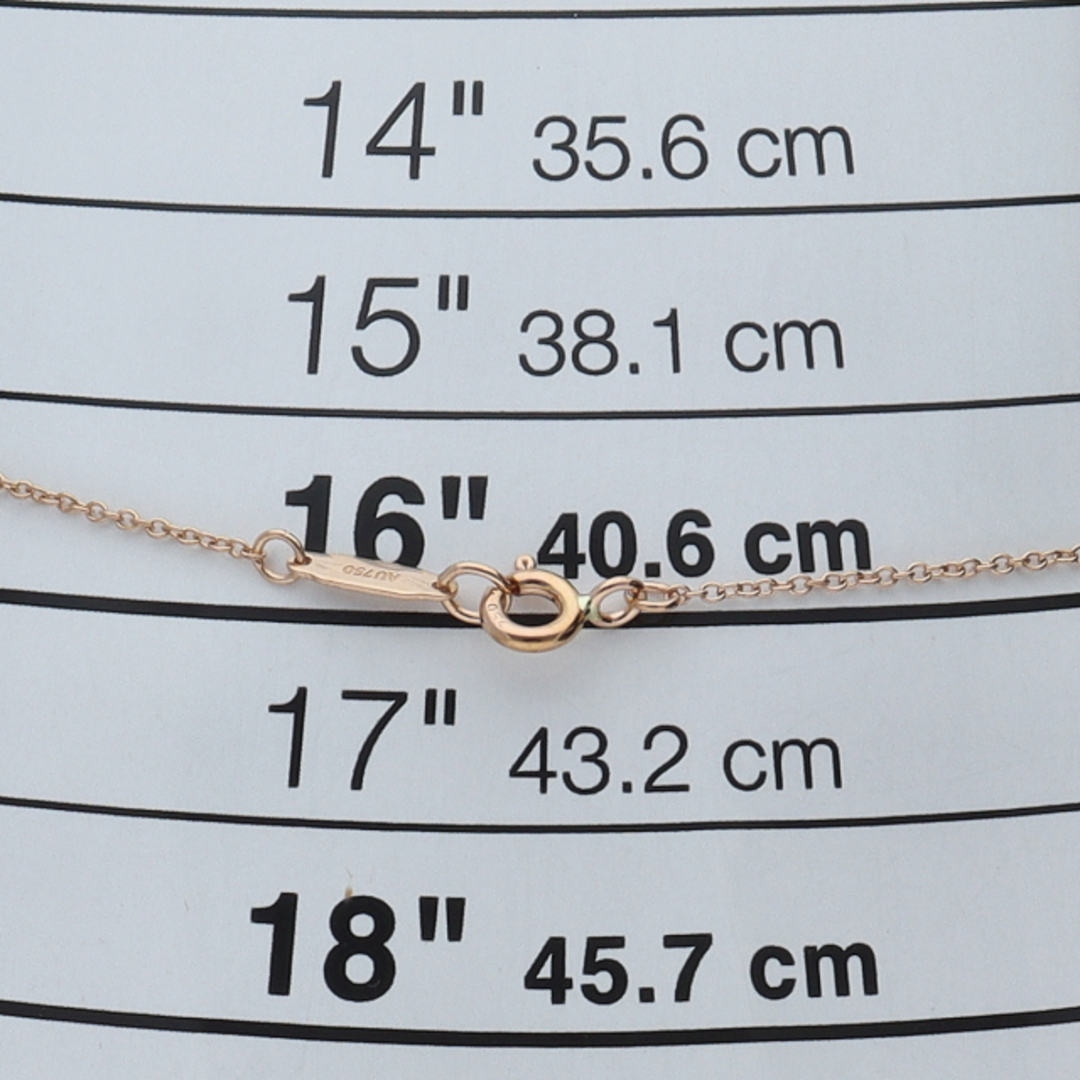 ティファニー ハートキーネックレス (ヘッド(約cm):縦2.0×横0.8×奥行0.2 チェーン:約40cm) K18PG 仕上げ済 美品