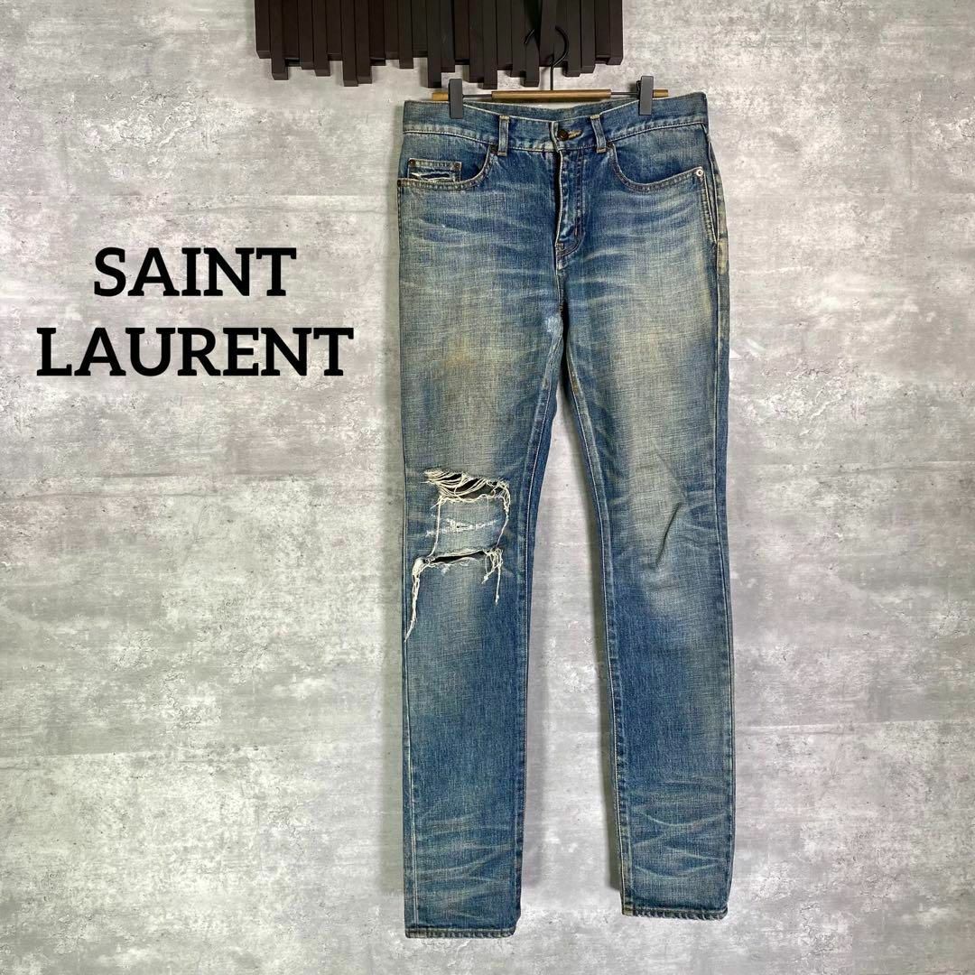 『SAINT LAURENT』サンローラン (30) ダメージデニムパンツ素材コットン