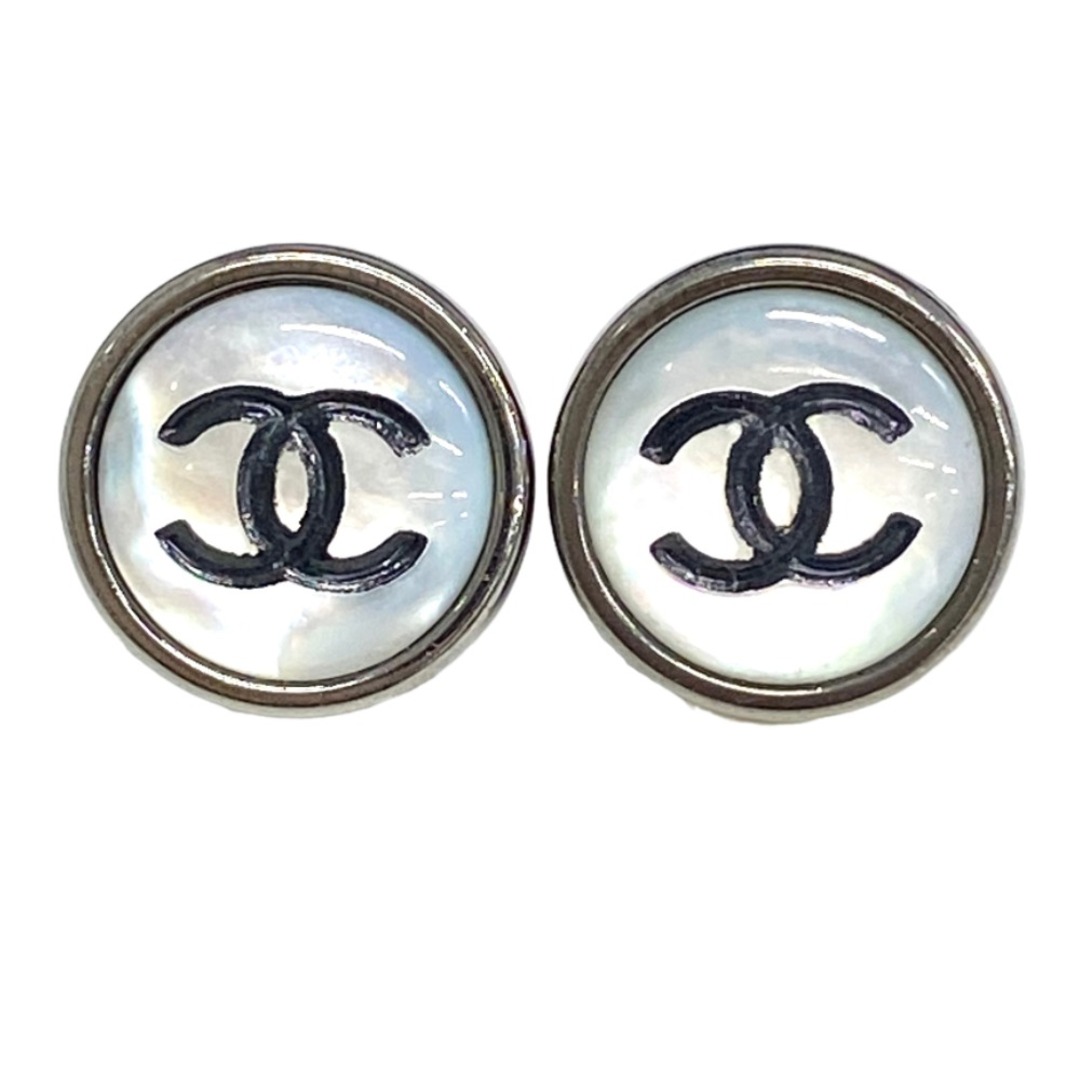 [USED/]CHANEL シャネル ピアス ピアス ココマーク シェル ガンメタ 98P  tdc-001537-4d