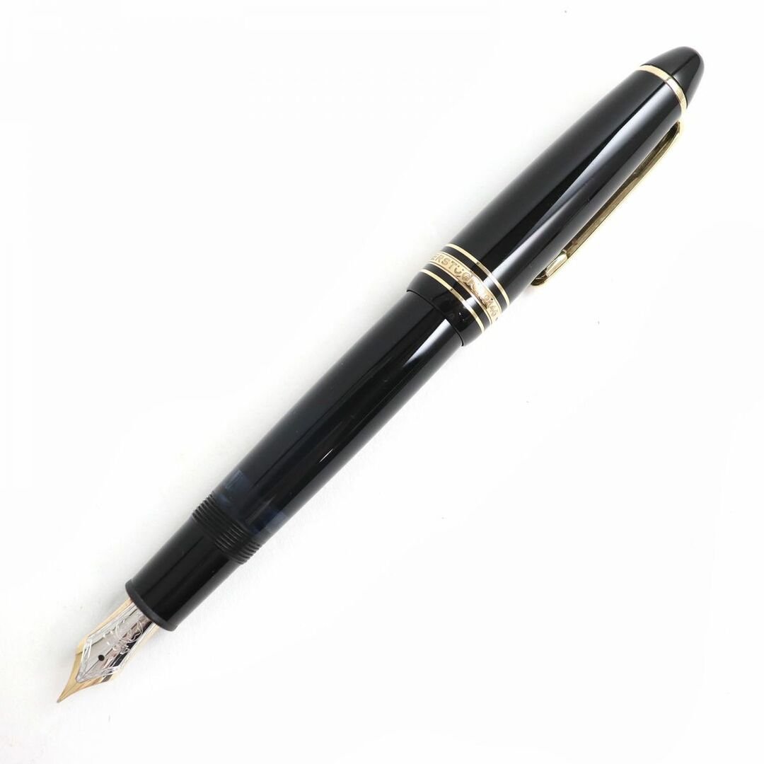 美品△MONTBLANC モンブラン マイスターシュテュック No.146 ホワイトスター ペン先14K 万年筆 Mニブ ブラック×ゴールド ドイツ製 人気◎