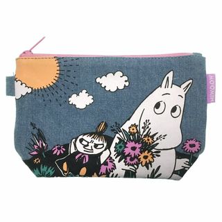 ムーミン(MOOMIN)のムーミン：リトルミイ 良いお天気 アクセ 舟形デニムポーチ★ブルー(ポーチ)