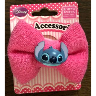 スティッチ(STITCH)のDisneyディズニー ヘアアクセサリー パイルリボンポニー スティッチ ピンク(キャラクターグッズ)