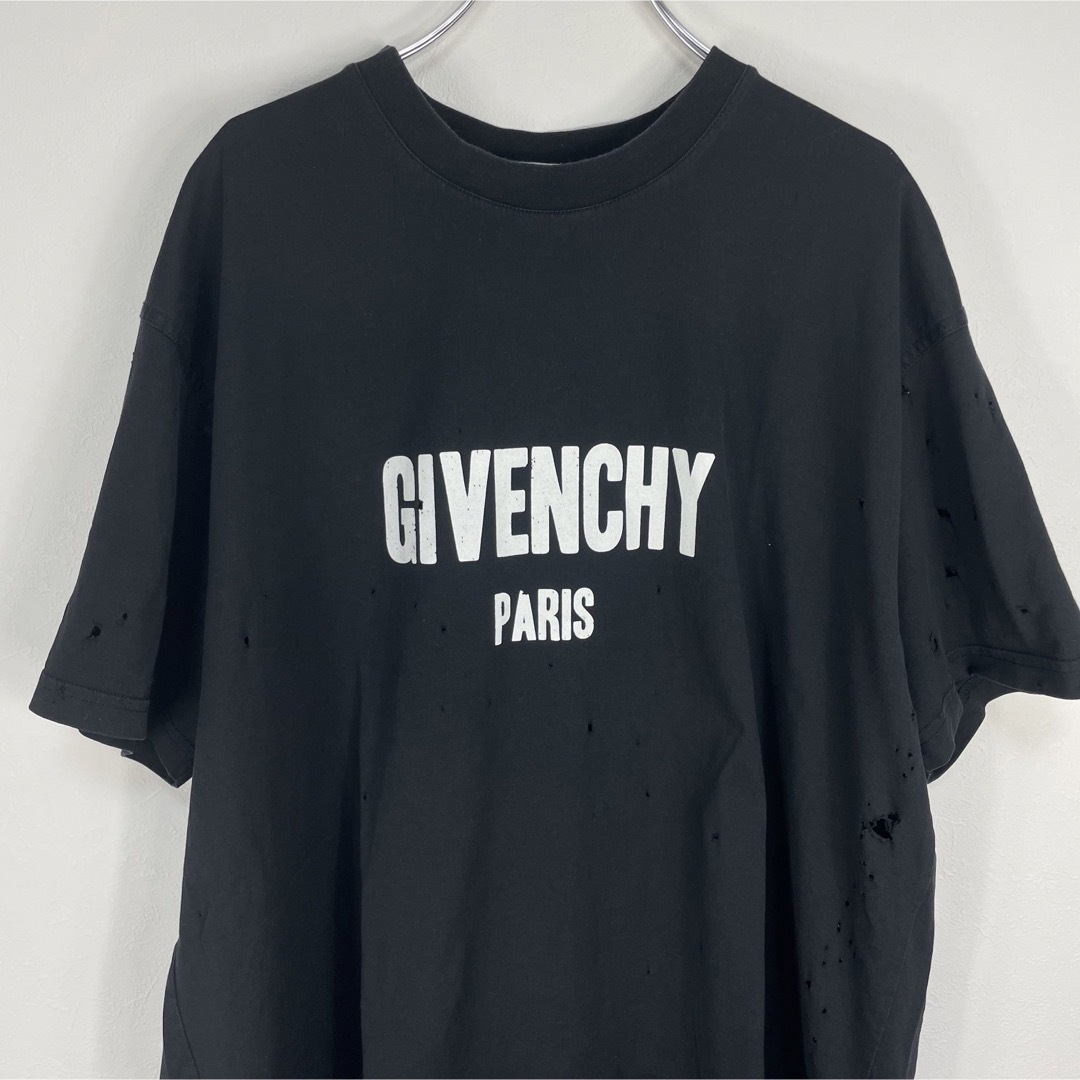 GIVENCHY デストロイ加工 ロゴプリントヴィンテージ加工 Tシャツ