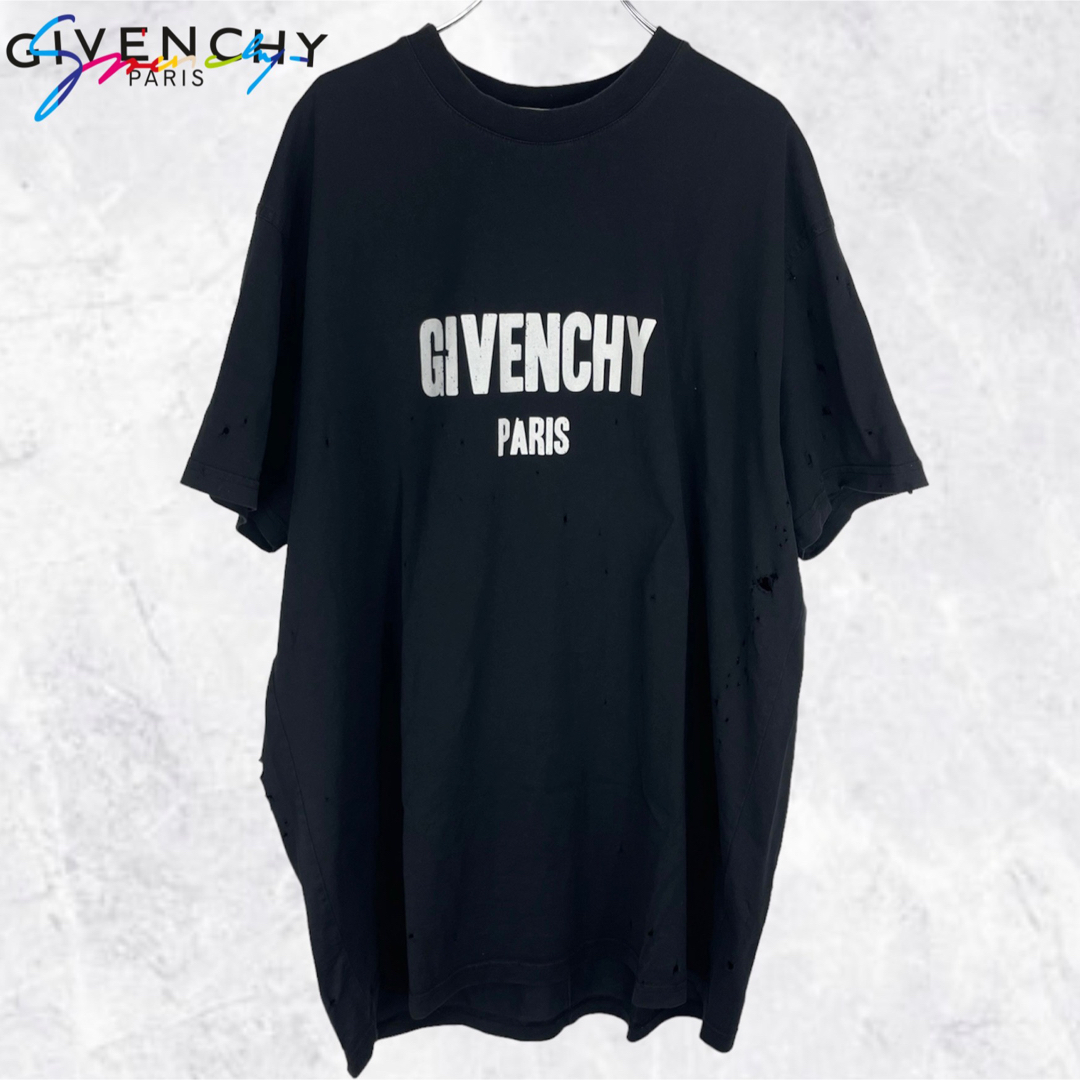 トップス【希少】GIVENCHY デストロイ加工 ビッグTシャツ size:XL