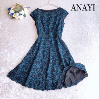 ANAYI アナイ　夏用ワンピース　ノースリーブ　総柄　お出掛け　上品　38