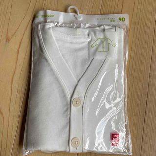 ユニクロ(UNIQLO)のコットンカーディガン　90 白(カーディガン)