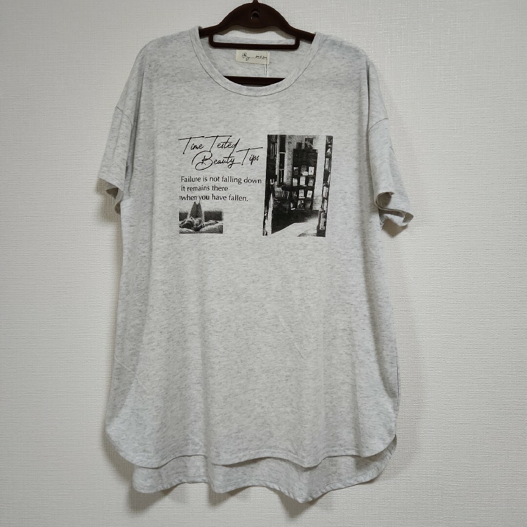 しまむら(シマムラ)の大きいサイズ　ロゴTシャツ　プリント　Tシャツ　てら　MUMU　GU　ユニクロ レディースのトップス(Tシャツ(半袖/袖なし))の商品写真