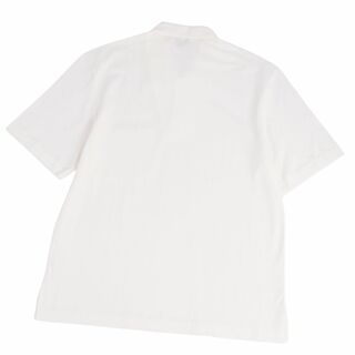エルメス HERMES シャツ ポロシャツ 半袖 ショートスリーブ Hロゴ刺繍 鹿の子 トップス メンズ XL ホワイト