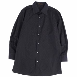 ルイヴィトン(LOUIS VUITTON)のルイヴィトン LOUIS VUITTON シャツ ロングスリーブ 長袖 モノグラム 総柄 コットン トップス メンズ 41/16(L相当) ブラック(シャツ)