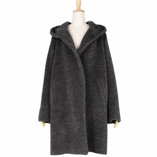 マックスマーラ(Max Mara)の美品 マックスマーラ Max Mara STUDIO コート ロングコート フーディー シャギー アルパカ ウール アウター レディース JI42 USA8 FB40(M相当) ダークグレー(その他)