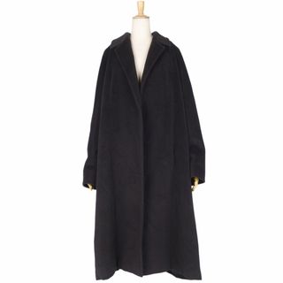 マックスマーラ(Max Mara)の極美品 マックスマーラ Max Mara コート 白タグ ロングコート オーバーサイズ ボタンレス ウール カシミヤ アウター レディース JI44 USA10 FB42(L相当) ブラック(その他)