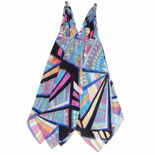 エミリオプッチ(EMILIO PUCCI)のエミリオプッチ EMILIO PUCCI ワンピース ドレス ノースリーブ 総柄 シルク トップス レディース I40 USA6 F38(M相当) マルチカラー(ひざ丈ワンピース)