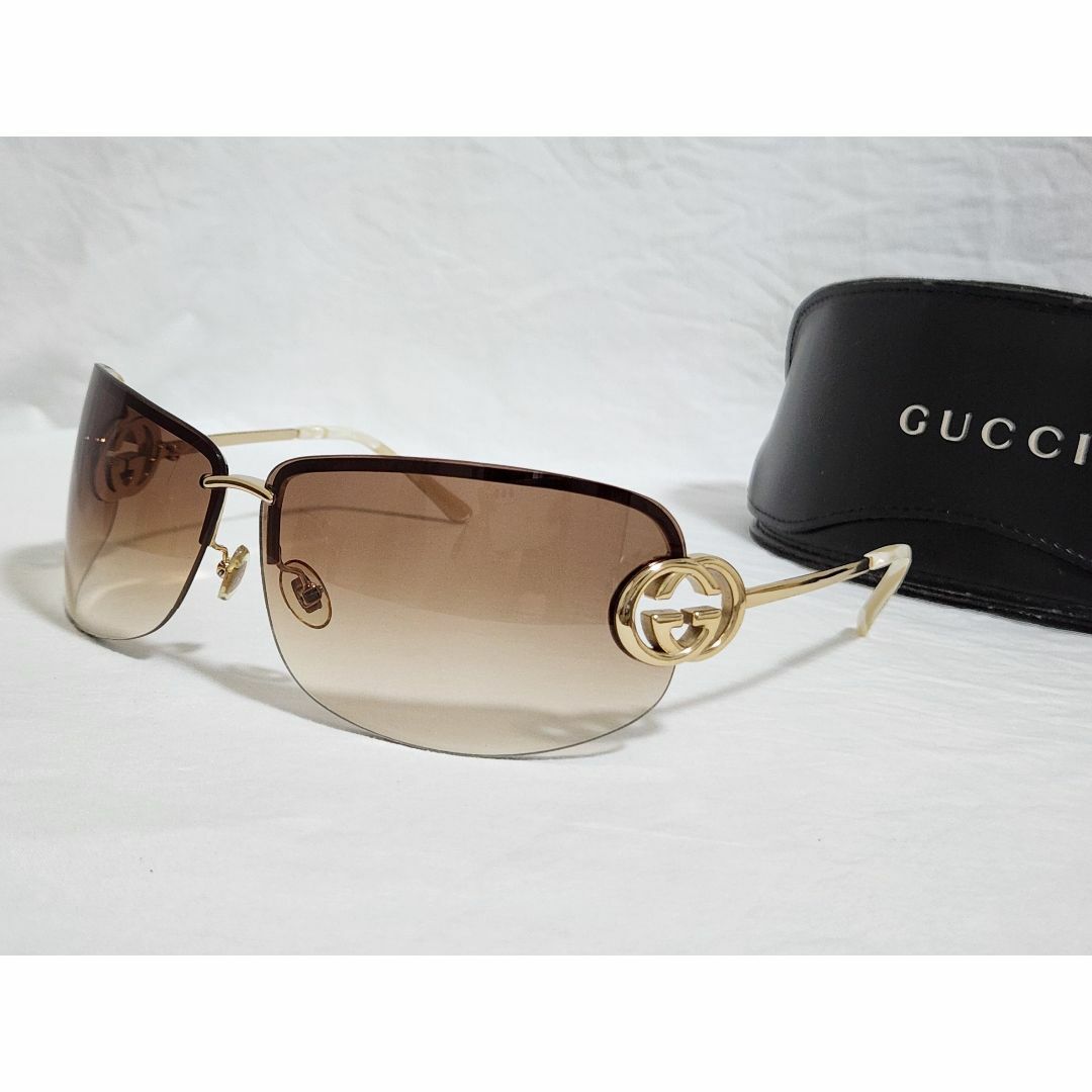 GUCCI - 正規 レア グッチ GGロゴ シャイニーメタルフレーム GUCCI - 正規 レア グッチ GGロゴ シャイニーメタルフレーム