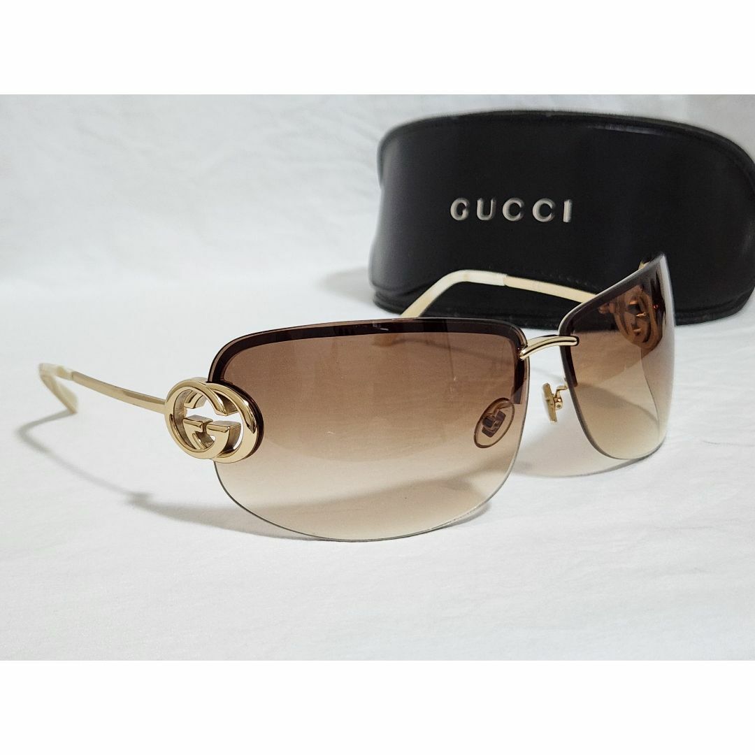 GUCCI - 正規 レア グッチ GGロゴ シャイニーメタルフレーム GUCCI - 正規 レア グッチ GGロゴ シャイニーメタルフレーム