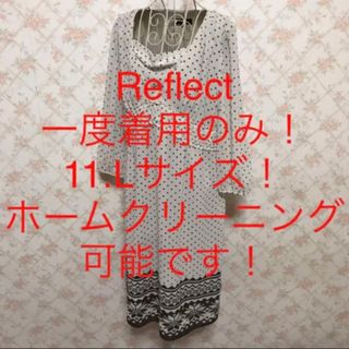 リフレクト(ReFLEcT)の★Reflect/リフレクト★大きいサイズ！七分袖ドットワンピース11(L)(ひざ丈ワンピース)