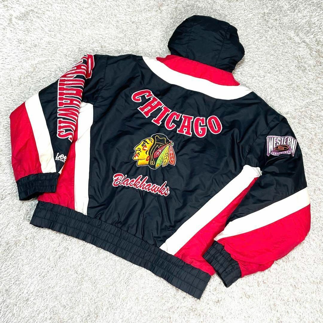 NHL シカゴ・ブラックホークス アノラックパーカー スタジャン フル刺繍
