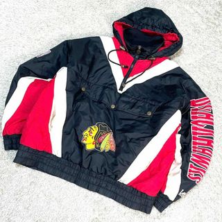 NHL シカゴ・ブラックホークス アノラックパーカー スタジャン フル刺繍