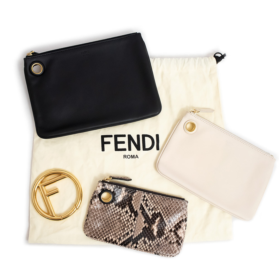 FENDI - フェンディ トリプレット クラッチバッグ ポーチ カーフスキン ...