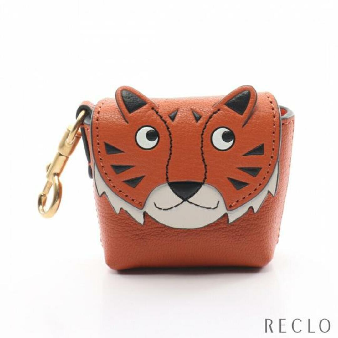 Tiger Ear Phones Pouch AirPodsケース イヤホンケース レザー オレンジブラウン ホワイト