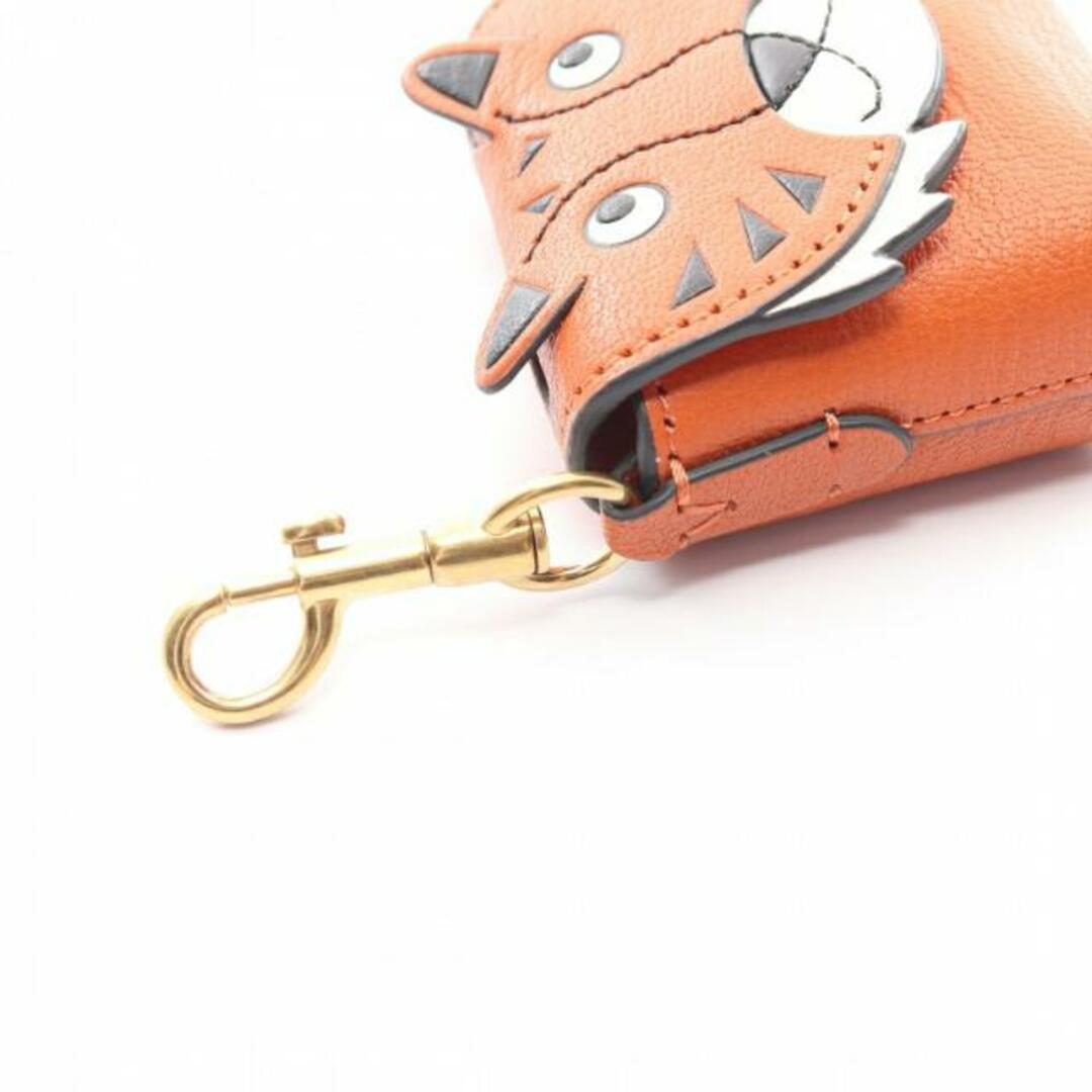 ANYA HINDMARCH(アニヤハインドマーチ)のTiger Ear Phones Pouch  AirPodsケース イヤホンケース レザー オレンジブラウン ホワイト レディースのファッション小物(その他)の商品写真