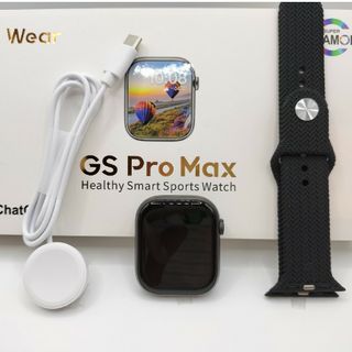 ☆NEW☆【着信・ベルト】スマートウォッチ(ブラック)GS PRO MAX(腕時計(デジタル))