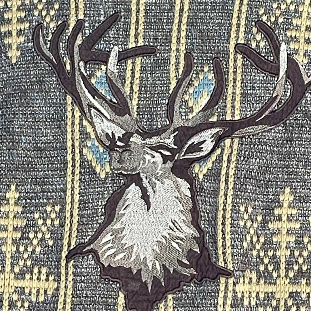 Aramis(アラミス)のARAMIS　モヘア混　ニット　セーター　鹿刺繍　アニマル柄　ケーブル　サイズM メンズのトップス(ニット/セーター)の商品写真